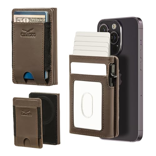 Claasico MagSafe Wallet for Men RFID Blocking Slim Leather Card Holder with PopUp Mechanism UltraThin Magnetic Design Front Pocket Wallet Compatible with MagSafe iPhone Models - Image 1