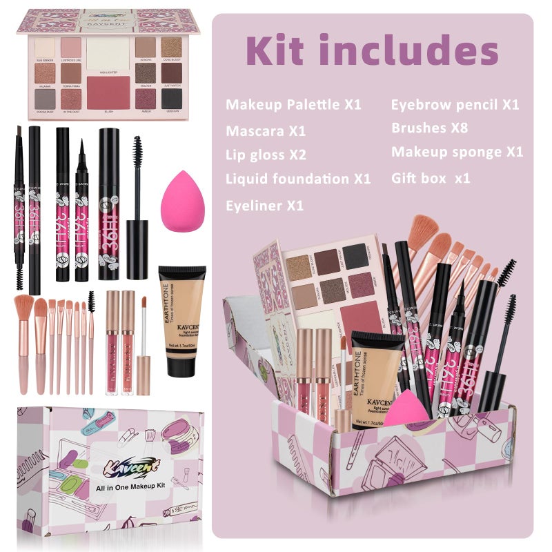 KAVCENT Makeup Kit for Women Teen Girls Full Kit Makeup Sets for Teens Eyeshadow Makeup Gift Set fo Women Teenagers Christmas Makeup Kits for Teens - Image 2