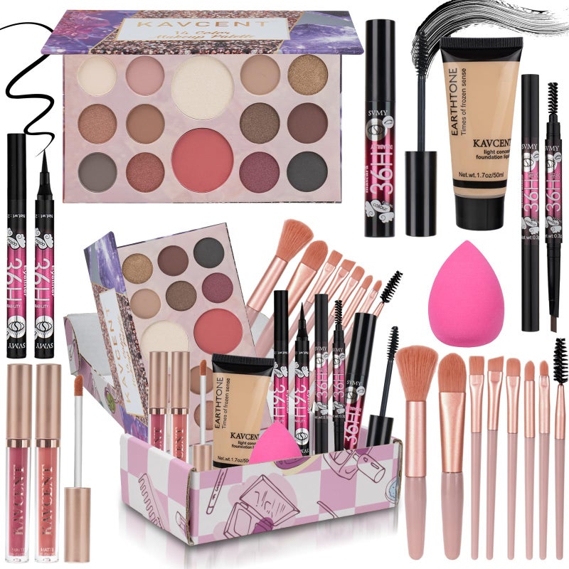KAVCENT Makeup Kit for Women Teen Girls Full Kit Makeup Sets for Teens Eyeshadow Makeup Gift Set fo Women Teenagers Christmas Makeup Kits for Teens - Image 1