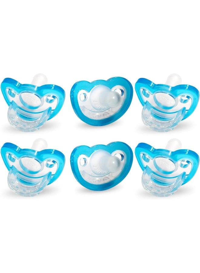 RAZBABY JollyPop Baby Pacifier Newborn, 0-3m (Blue, 6 Count) - Image 1
