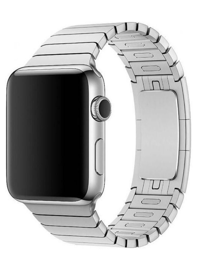 NIBEMINENT Stainless Steel Replacement Band With Screen Protector For Apple Watch Series 3 42mm Silver