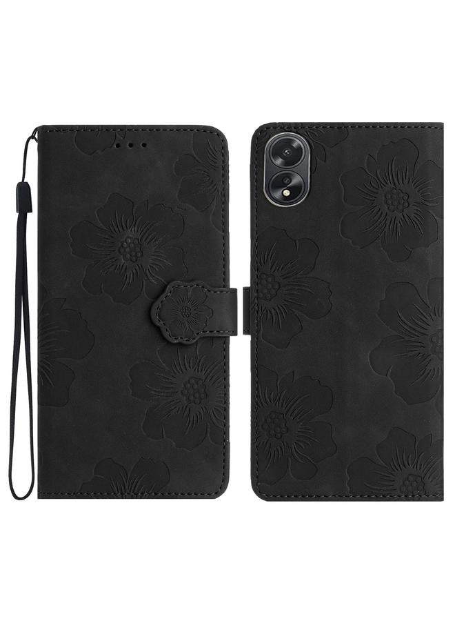 S-TOP Case For OPPO A18 Flower Embossing Pattern Leather Phone Case - Image 1