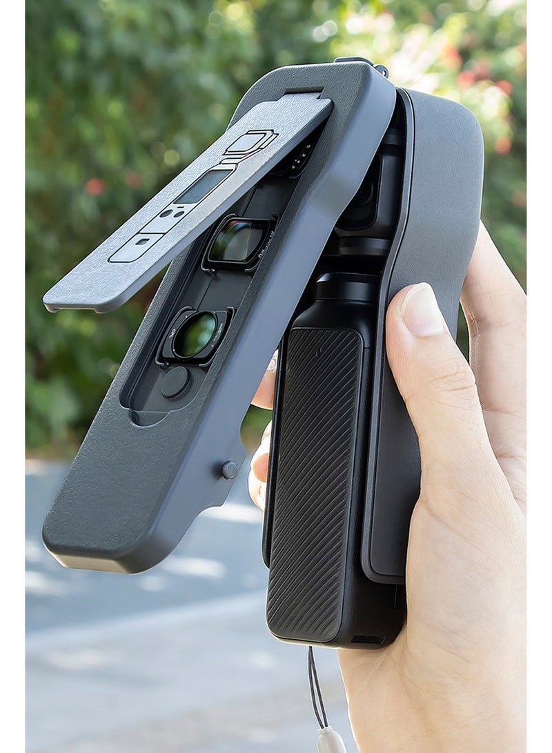 Protective Case for DJI Osmo Pocket 3 / Pocket 4, Sports Camera Case with Filter Storage, All-In-One Gimbal Guard & Lens Filter Holder, Magnetic Switch, Drop-Proof, Portable Travel Case for Osmo Pocket Accessories - Image 1