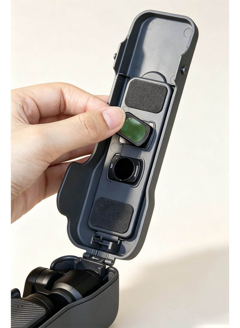 Protective Case for DJI Osmo Pocket 3 / Pocket 4, Sports Camera Case with Filter Storage, All-In-One Gimbal Guard & Lens Filter Holder, Magnetic Switch, Drop-Proof, Portable Travel Case for Osmo Pocket Accessories - Image 2