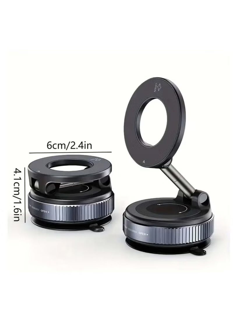 Vacuum Suction Magnetic Mobile Holder Bracket K11 Phone Mount, Car Suction Cup Holder 360° Rotation Portable Magnetic Phone Holder - Black - Image 4