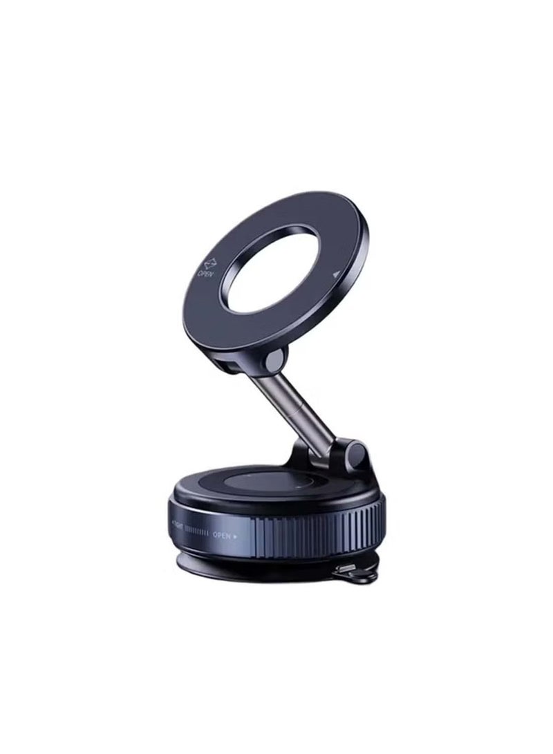 Vacuum Suction Magnetic Mobile Holder Bracket K11 Phone Mount, Car Suction Cup Holder 360° Rotation Portable Magnetic Phone Holder - Black - Image 1