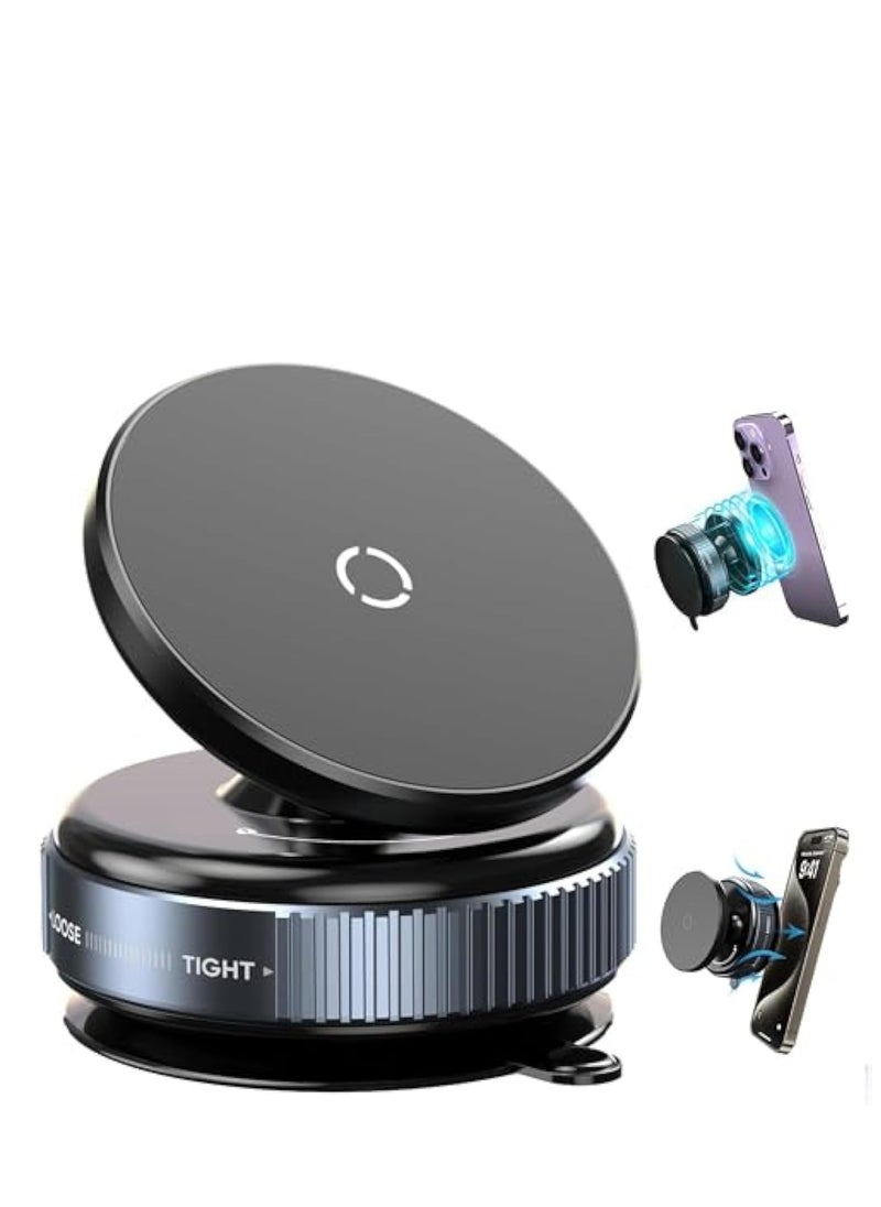 Generic Vacuum Car Holder, Super Strong magnetic phone holder, Easy Car Phone Mount, Multi-Function Car Phone Holder, Easy-Moving mobile holder car, 360 Rotation Universal car mobile holder magnetic, Magnetic Car Phone Holder with Charging, car mobile holder by  - Image 1