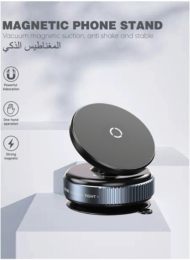 Generic Vacuum Car Holder, Super Strong magnetic phone holder, Easy Car Phone Mount, Multi-Function Car Phone Holder, Easy-Moving mobile holder car, 360 Rotation Universal car mobile holder magnetic, Magnetic Car Phone Holder with Charging, car mobile holder by  - Image 2