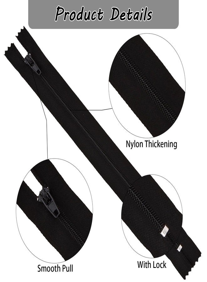 Amariver Zippers for Sewing - 100pcs Black & White Nylon Coil Zippers, 9 Inches, 2 Colors, 50 Pcs Per Color - Image 2