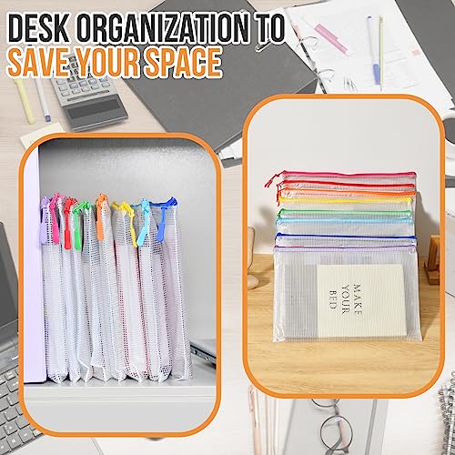 YOPCDJ 24pcs Mesh Zipper Pouch File Bags Puzzle Storage Bags, A3 17x12 Inches Large Reusable Zipper Pouches for Organizing Classroom Board Game Organization - Image 4