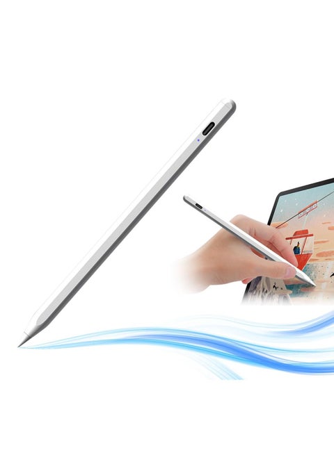 Rechargeable Stylus Pen for Touch Screens – Fine 2mm Tip, No Lag, Scratch-Resistant – Compatible with iPad, iPhone, Android, Microsoft Surface – Lightweight Metal Design