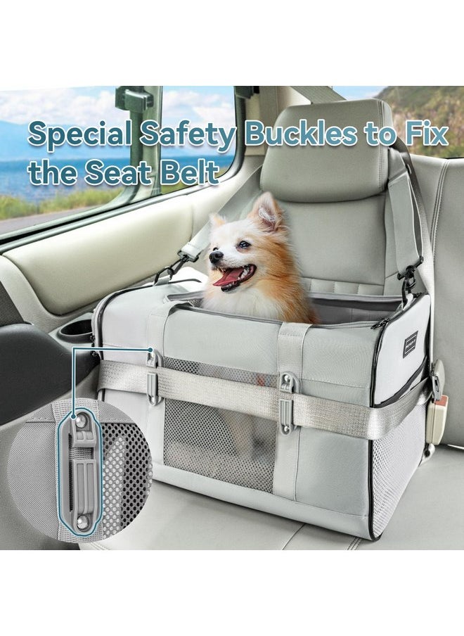 Petsfit Petsfit Travel Pet Carrier for Large Cats (up to 20 lbs), Soft-Sided Dog Car Travel Carrier with Patented Buckle and Soft Padding, Ideal for Car Road Trips,19X12X12 Inch,Gray  - Image 2