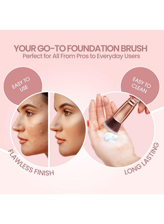 LAMORA Flat Top Versatile Multi-Purpose Foundation Brush - Soft, Cruelty-Free, Perfect for Sensitive Skin, Coverage Control & Layering, Use for Any Events or Daily Looks, For Makeup Pros & Beginners - Image 4