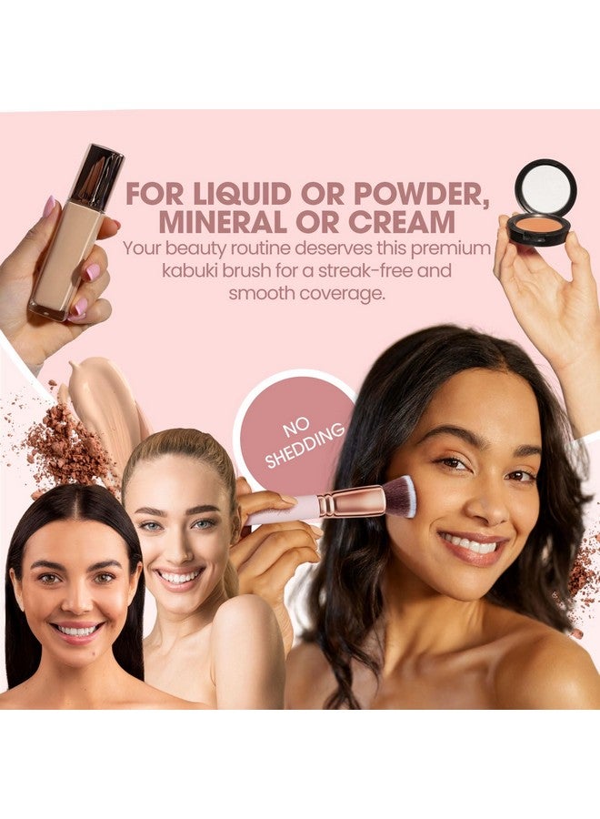 LAMORA Flat Top Versatile Multi-Purpose Foundation Brush - Soft, Cruelty-Free, Perfect for Sensitive Skin, Coverage Control & Layering, Use for Any Events or Daily Looks, For Makeup Pros & Beginners - Image 5