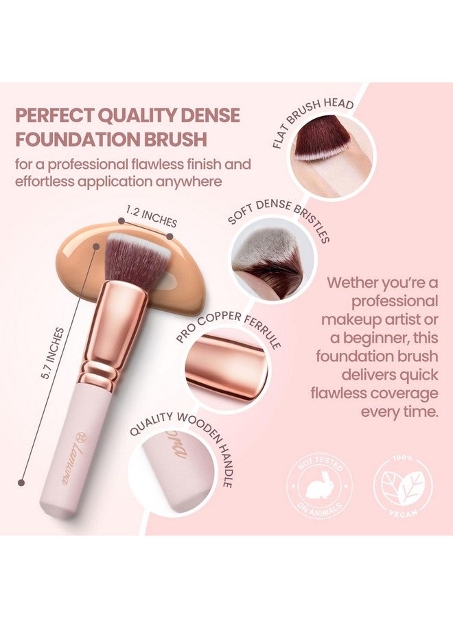 LAMORA Flat Top Versatile Multi-Purpose Foundation Brush - Soft, Cruelty-Free, Perfect for Sensitive Skin, Coverage Control & Layering, Use for Any Events or Daily Looks, For Makeup Pros & Beginners - Image 2