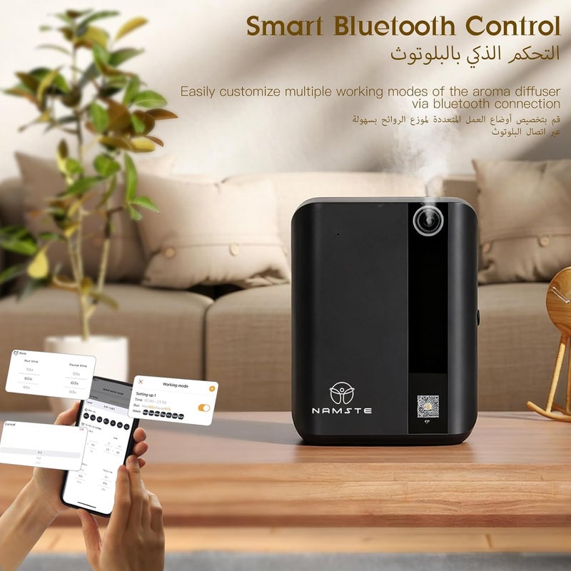 NAMSTE Smart Scented Diffusers, Aroma Diffuser, Up 1000-1500m³, HVAC Waterless Aromatherapy Aromatic Bluetooth Devices Machine Fragrance Humidifier for Home, Hotel, Spa, Office 500ML (Black) - Image 2