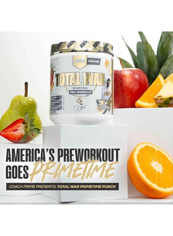 REDCON1 Total War Pre-Workout Primetime Punch Flavor 435g – 30 Servings Energy & Performance Support - Image 4