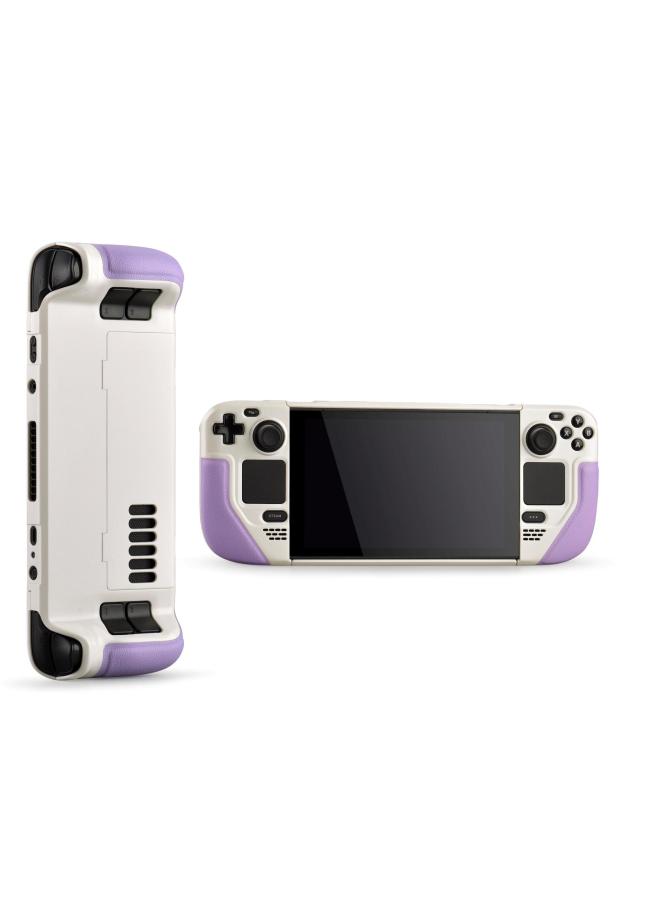 Red Seal Patent SteamDeck Protective Shell Integrated Hard Shell Bracket Cowhide Protective Case Storage Bag-Model:steam [White + Purple] Protective Shell  - Image 1