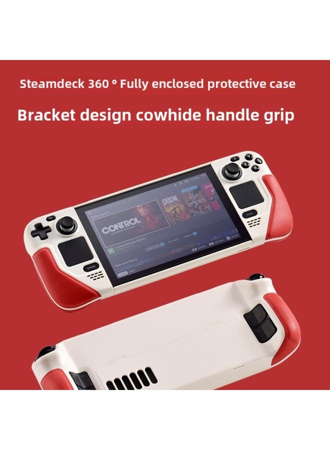 Red Seal Patent SteamDeck Protective Shell Integrated Hard Shell Bracket Cowhide Protective Case Storage Bag-Model:steam [White + Purple] Protective Shell  - Image 3