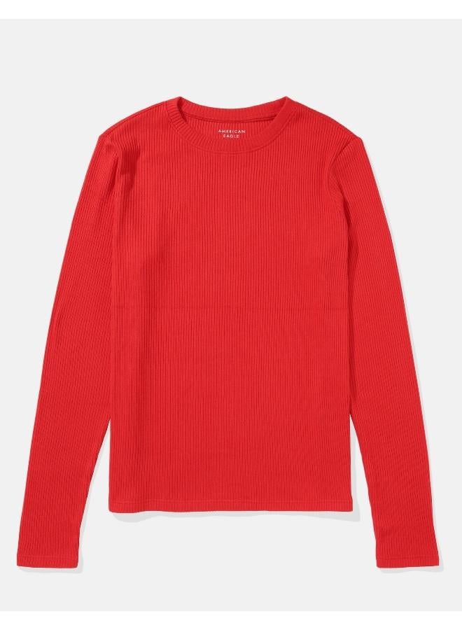 American Eagle AE Plush Long-Sleeve Crew Neck T-Shirt - Image 3