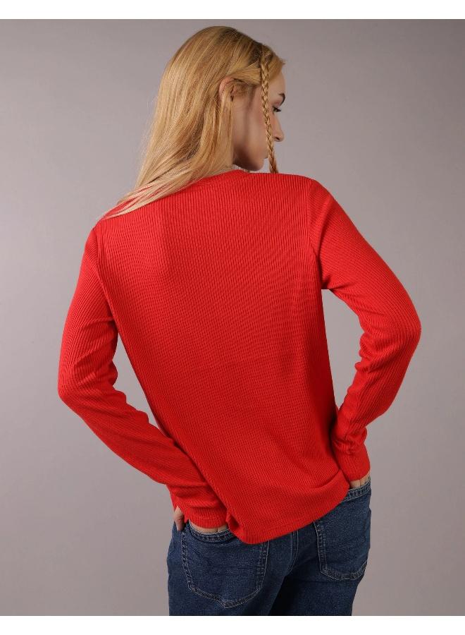 American Eagle AE Plush Long-Sleeve Crew Neck T-Shirt - Image 4