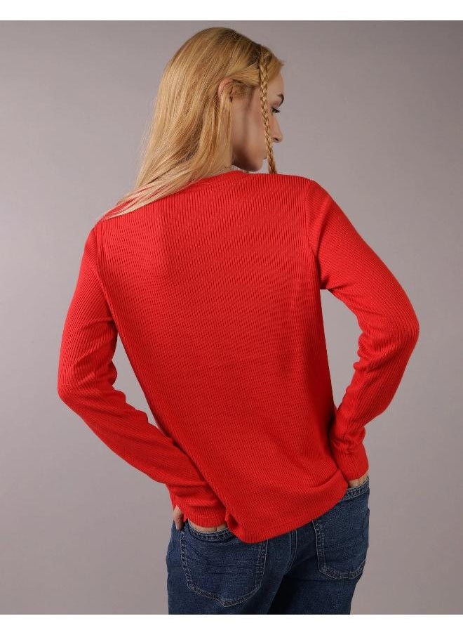 American Eagle - AE Plush Long-Sleeve Crew Neck T-Shirt - Image 1