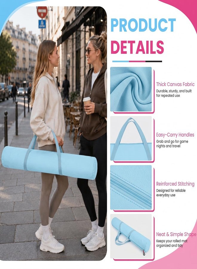 YCQDDA Mahjong Mat Storage Bag for 33 Inch Mat, Portable Carrying Case with Zipper and Reinforced Handles, Travel Storage Bag for Standard Mahjong Mat (Blue) - Image 3