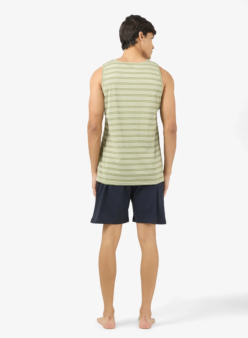 سفنتي فايف طقم بيجامة بدون أكمام شورت وتيشيرت