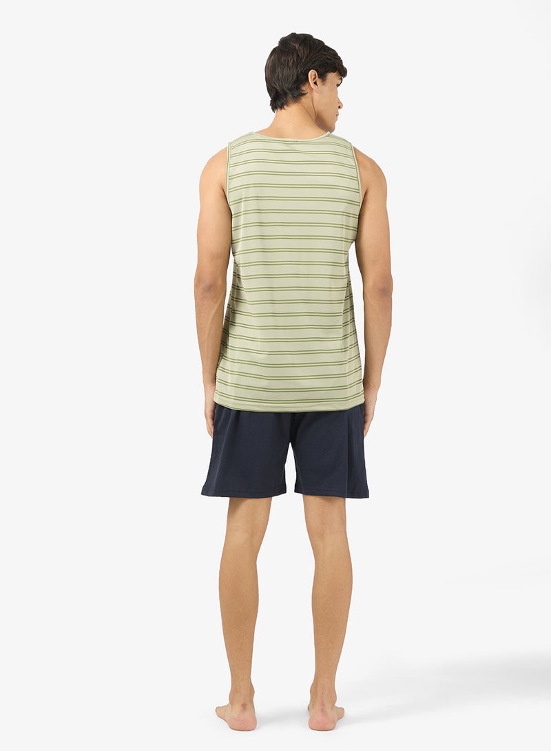 سفنتي فايف طقم بيجامة بدون أكمام شورت وتيشيرت - Image 2