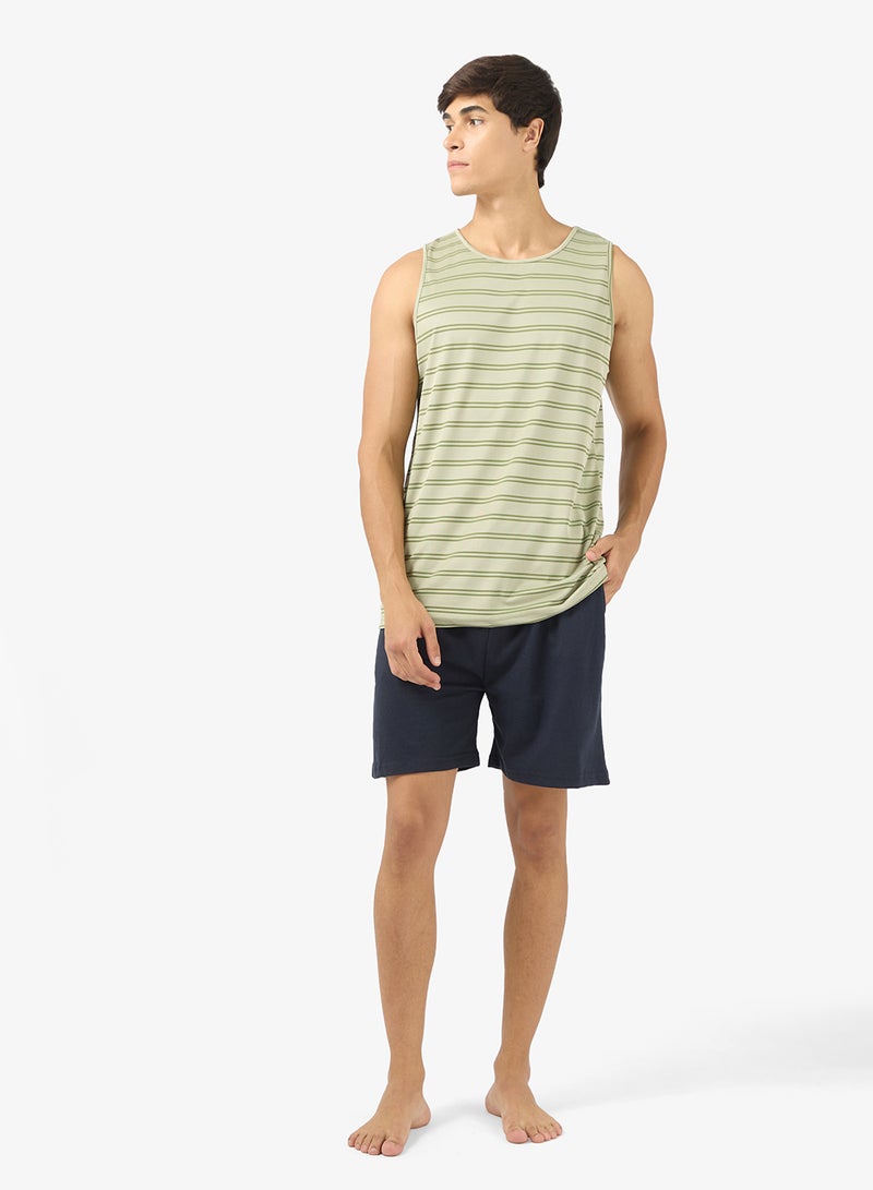 سفنتي فايف طقم بيجامة بدون أكمام شورت وتيشيرت - Image 1