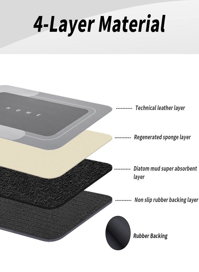 Housego 3PCS Absorbent Bath Mat Magic Rug Sets, Quick Drying Bath Mat Non-Slip Floor Rug Rubber Backed for Bathroom Kitchen Shower Sink (16.9''x23.6''+19.7''x23.6''+19.7''x31.9'', Dark Gray) - Image 4