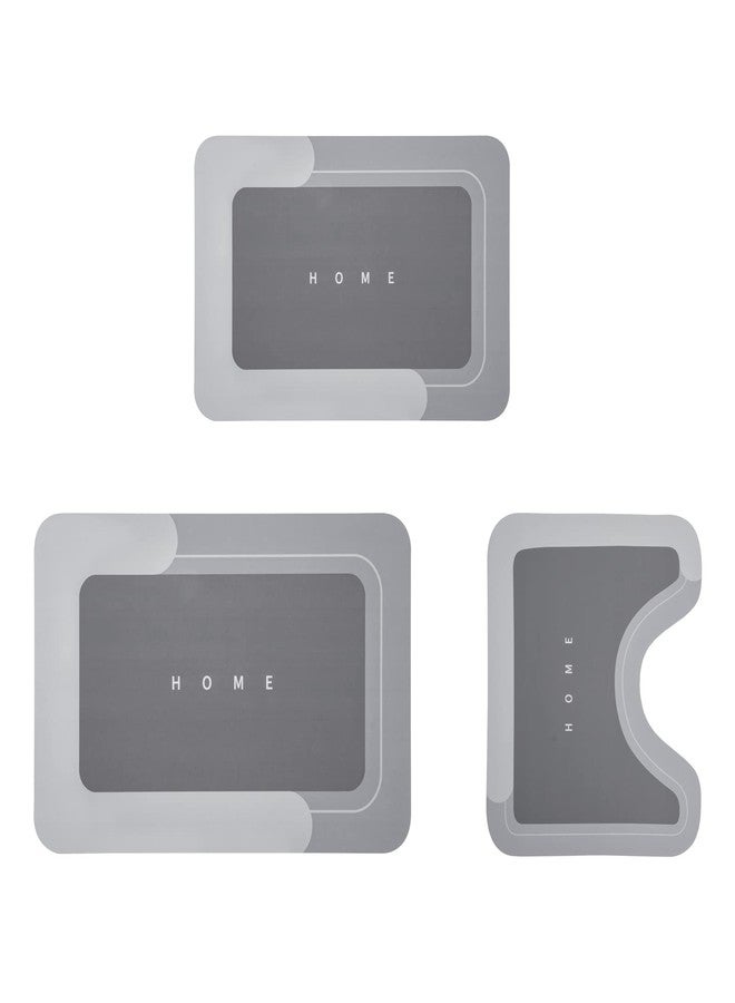 Housego 3PCS Absorbent Bath Mat Magic Rug Sets, Quick Drying Bath Mat Non-Slip Floor Rug Rubber Backed for Bathroom Kitchen Shower Sink (16.9''x23.6''+19.7''x23.6''+19.7''x31.9'', Dark Gray) - Image 5