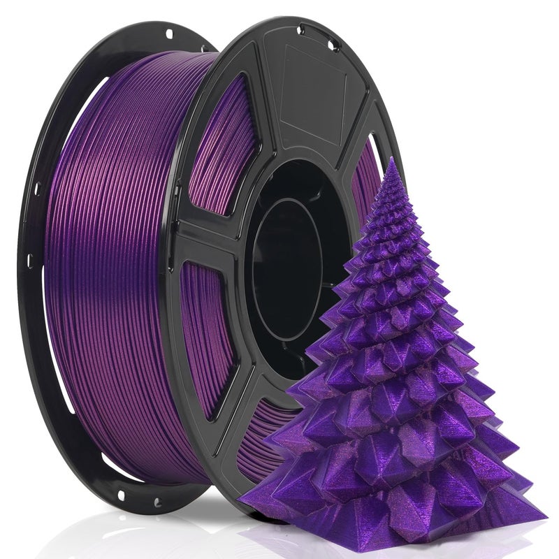 FLASHFORGE Xmas Series Rapid PLA Filament Aurora Purple High Flow Speedy 3D Printer Filament Max 500mms HighSpeed Printing Radiated Unparalleled Brilliance Twinkling and UltraSmooth Finish - Image 2