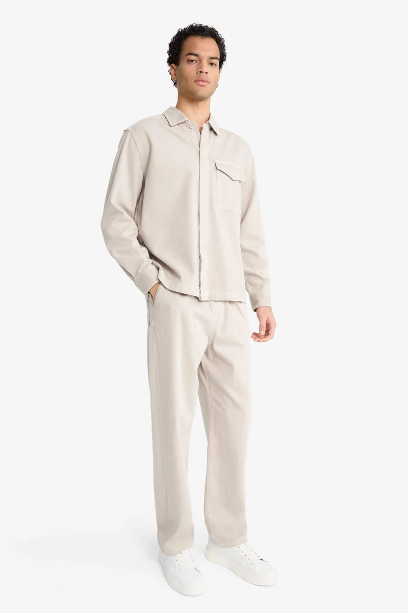 Defacto  Baggy Fit Wide Leg Gabardine Trousers for Men | Best Price UAE