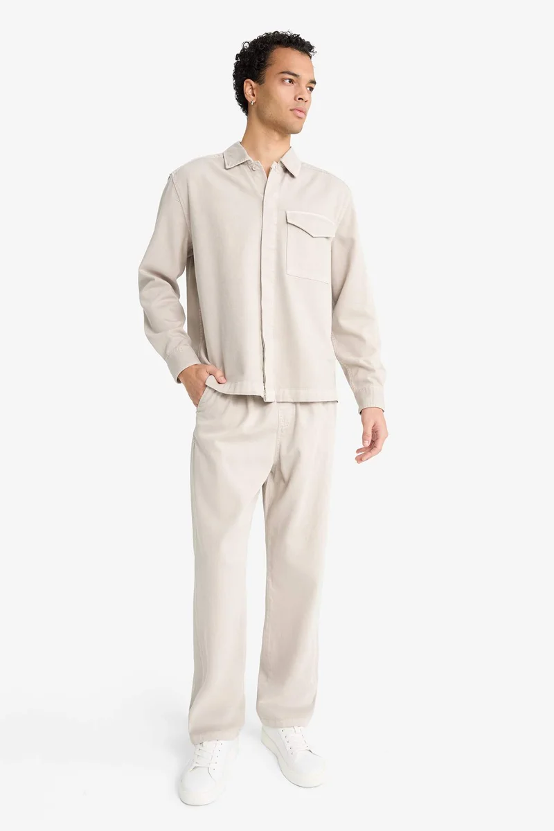 Defacto  Baggy Fit Wide Leg Gabardine Trousers for Men | Best Price UAE