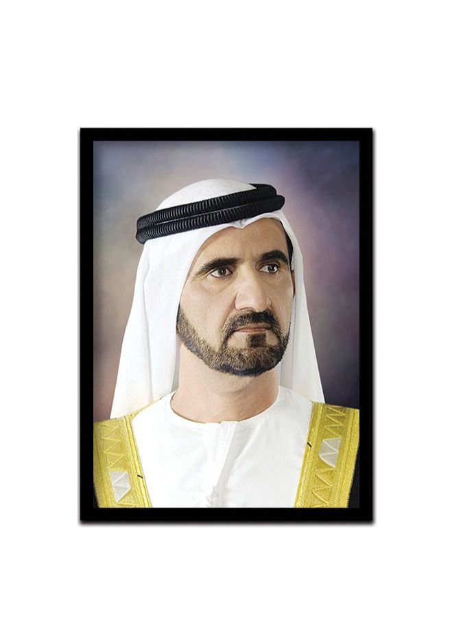 Spoil Your Wall Wall Posters with Black Frames of Sheikh Mohammed bin Rashid Al Maktoum for Living Room and Office Wall Arts Home Décor Photo Frames by Spoil Your Wall (40x55 cm)  - Image 1