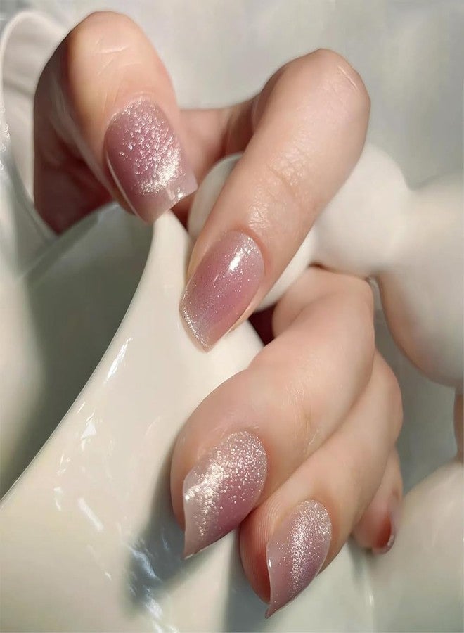 انزايلالا 30 قطعة من الأظافر اللاصقة، أظافر صناعية قصيرة، أظافر اصطناعية للنساء، طقم تمديد أظافر مع ملصقات أظافر - Image 4