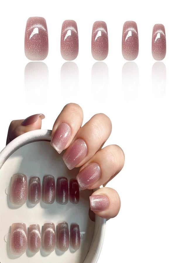 انزايلالا 30 قطعة من الأظافر اللاصقة، أظافر صناعية قصيرة، أظافر اصطناعية للنساء، طقم تمديد أظافر مع ملصقات أظافر - Image 1