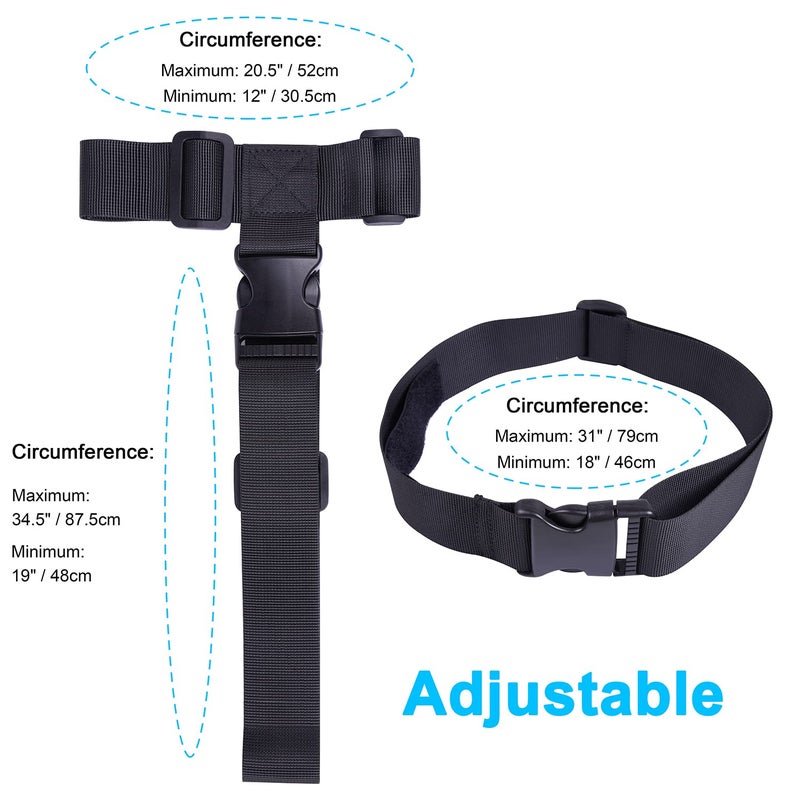Wisdompro Wisdompro 2 Pcs Add a Bag Luggage Strap, Heavy Duty Adjustable Suitcase Belt Travel Attachment Travel Accessories for Connecting Your Luggage Together - Black (T-Type and Normal)  - Image 3