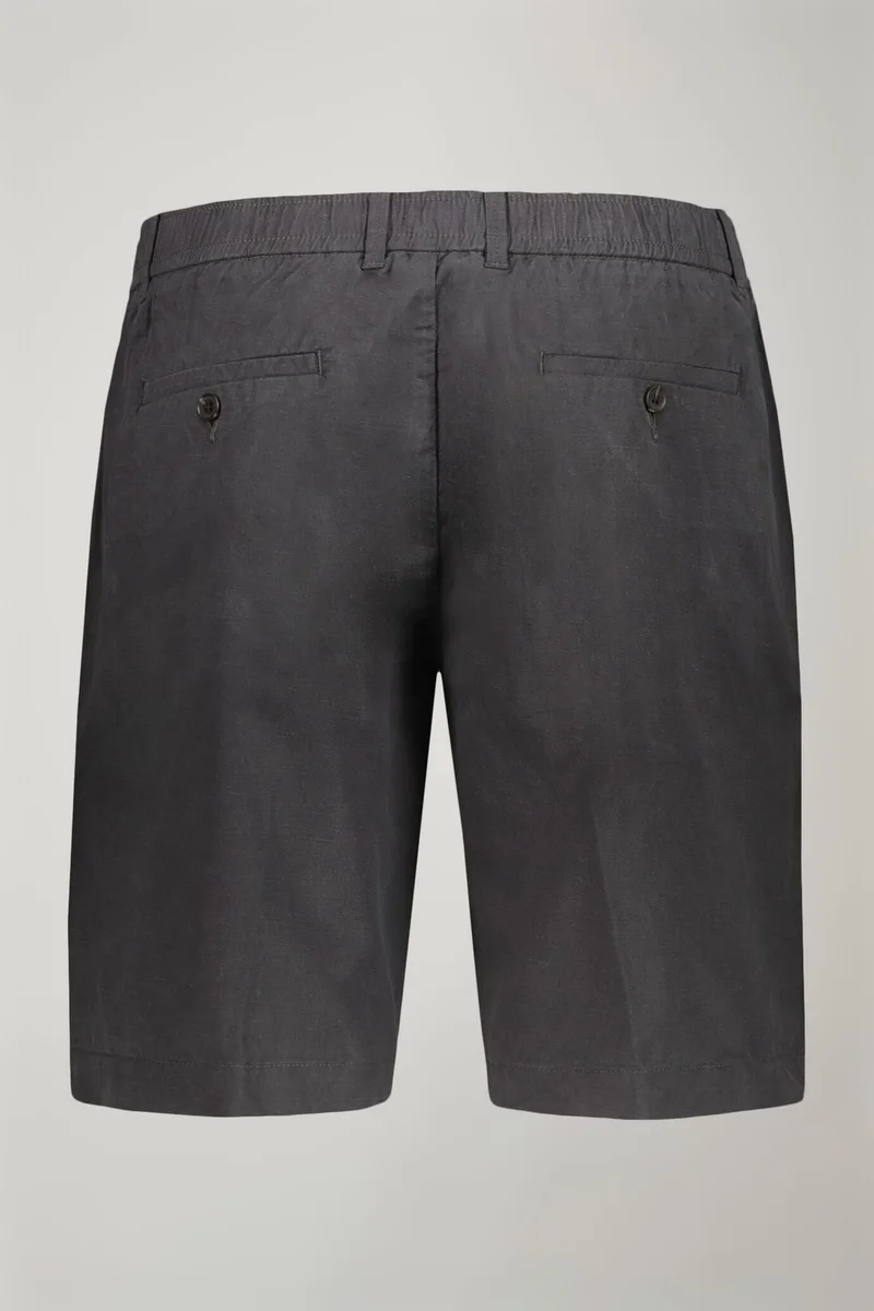 Doppelganger Grey Bermuda with elastic on waist - Smoke for Men | Best Price UAE