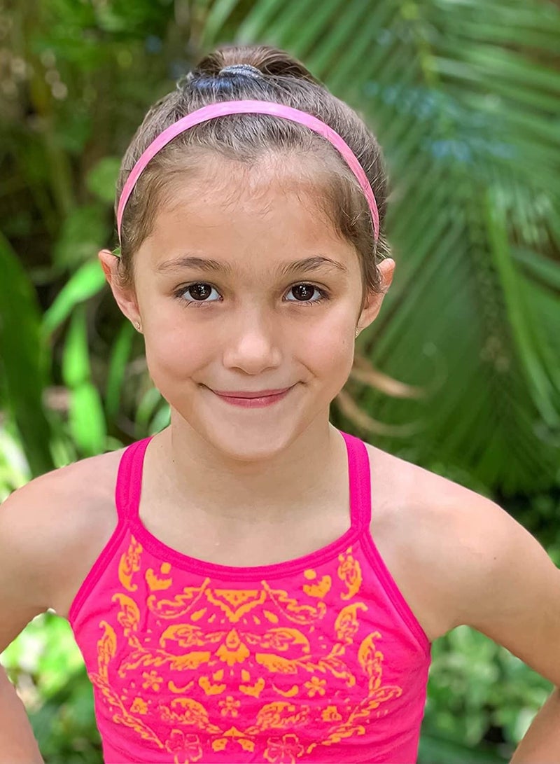 إسكدنيا Sports Headbands for Girls, Thin Athletic Tie Dye Women, Non Slip Elastic Hair Bands Kids, Running Soccer Workout Accessories, No Head Hairbands Teens 5 - Image 4