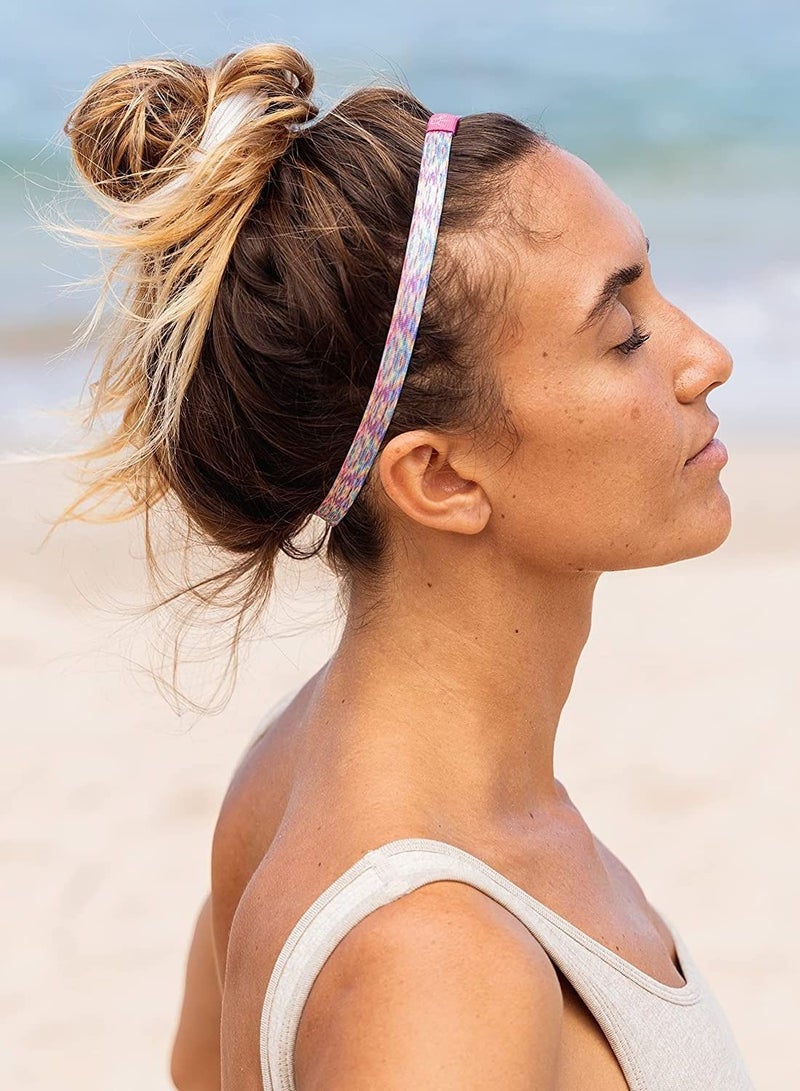 إسكدنيا Sports Headbands for Girls, Thin Athletic Tie Dye Women, Non Slip Elastic Hair Bands Kids, Running Soccer Workout Accessories, No Head Hairbands Teens 5 - Image 3