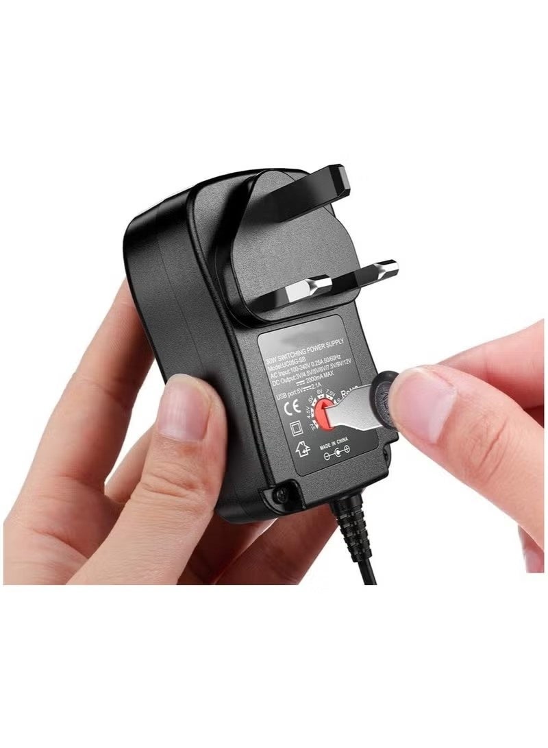 Universal 30W 3V 4.5V 5V 6V 7.5V 9V 12V AC/DC Adapter Switching Power Supply Charger PSU with 8 Selectable Adaptor Tips for 3V-12V Household Electronics and LED Strip - 2000mA Max - Image 5