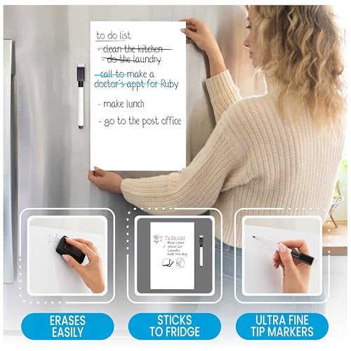 True Flair Trueflair Magnetic Board Dry Erase Whiteboard for Fridge, 30 cm x 23 cm, with Black Marker, Waterproof Surface (A3) - Image 2