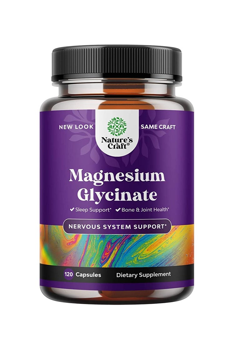 Nature's Craft Magnesium Glycinate 400Mg For Sleep Support Bone Health Muscle Recovery Heart Health Mood And Immune Support For Women And Men 120Ct 