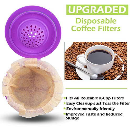 CAPMESSO Disposable Coffee Paper Filters Replacement Kerig Filter Compatible with Reusable Single Serve Pods Keurig Coffee Maker-300 Count (Natural) - Image 4