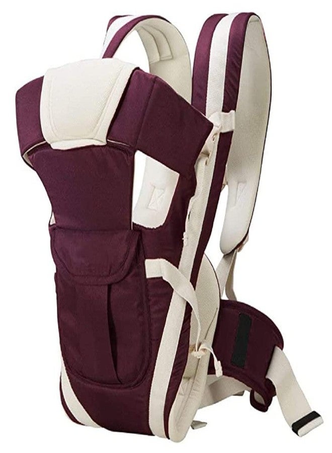 SKMODEL STYLISH Kid Adjustable Hands-Free 4-In-1 Baby Carrier Cum Kangaroo Bag With Comfortable Head Support & Buckle Straps For 0-18 Months Baby (Purple) - Image 1