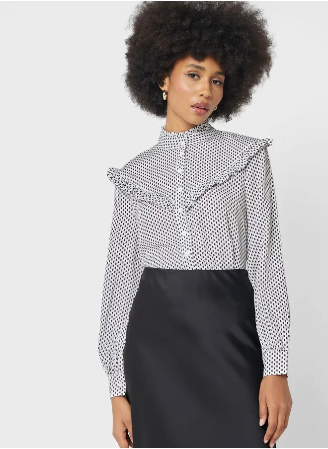 Little Mistress Button Down Puff Sleeve Dress