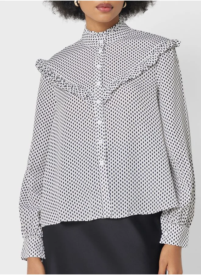 Little Mistress Button Down Puff Sleeve Dress