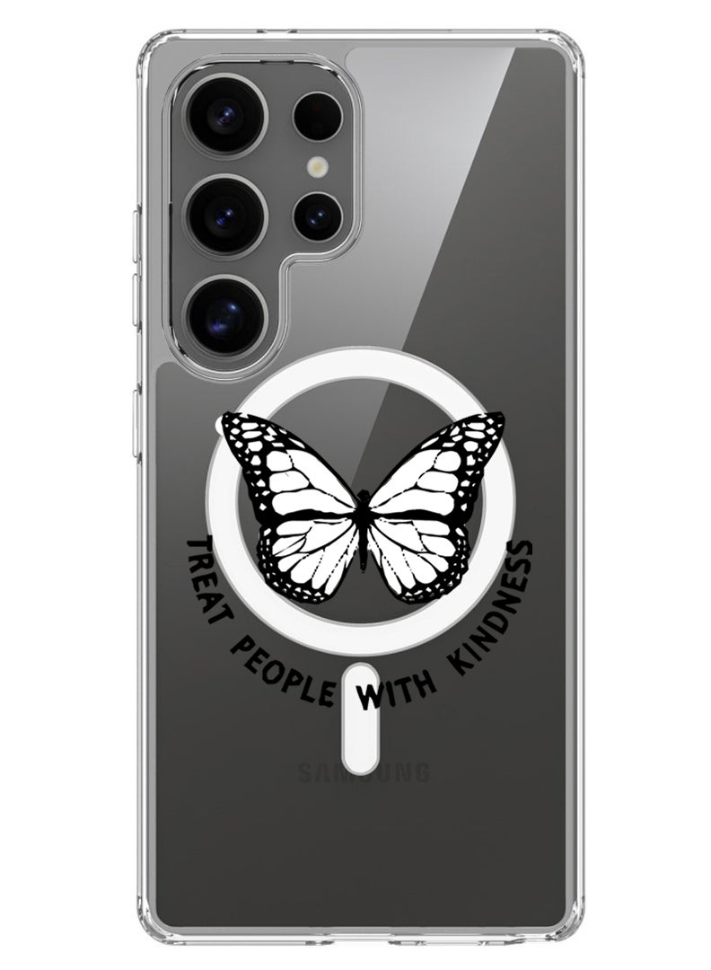 Theodor Magnetic Case for Samsung Galaxy S25 Ultra 6.9-inch Compatible with MagSafe Wireless Charging, Shockproof Phone Bumper Cover Treat people with kindness-01 - Image 1